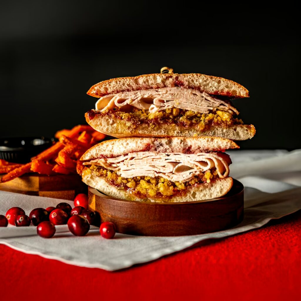 A holiday turkey sandwich from Planet Hollywood